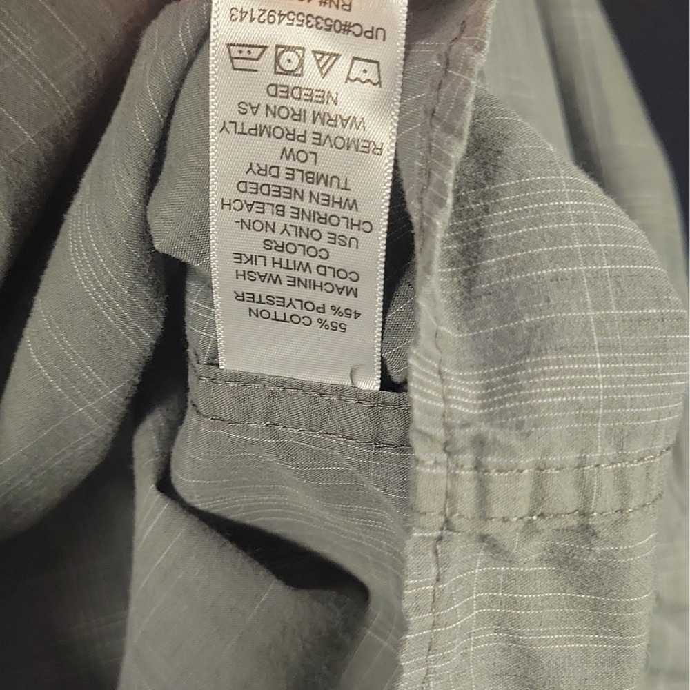 Haggar Men's LT Plaid Gray Woven Cotton/Poly Button-Down Shirt Pockets - Picture 7 of 13